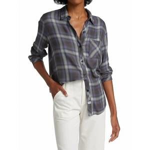NEW RAILS women's hunter button down shirt in mint ash blue